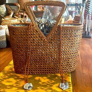 Handcrafted Woven Purse with stunning batik fabric